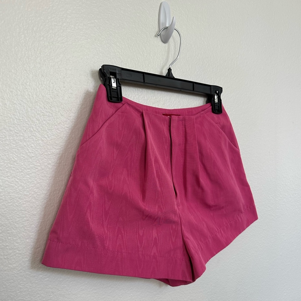 STAUD Pink High Waist Tailored Shorts